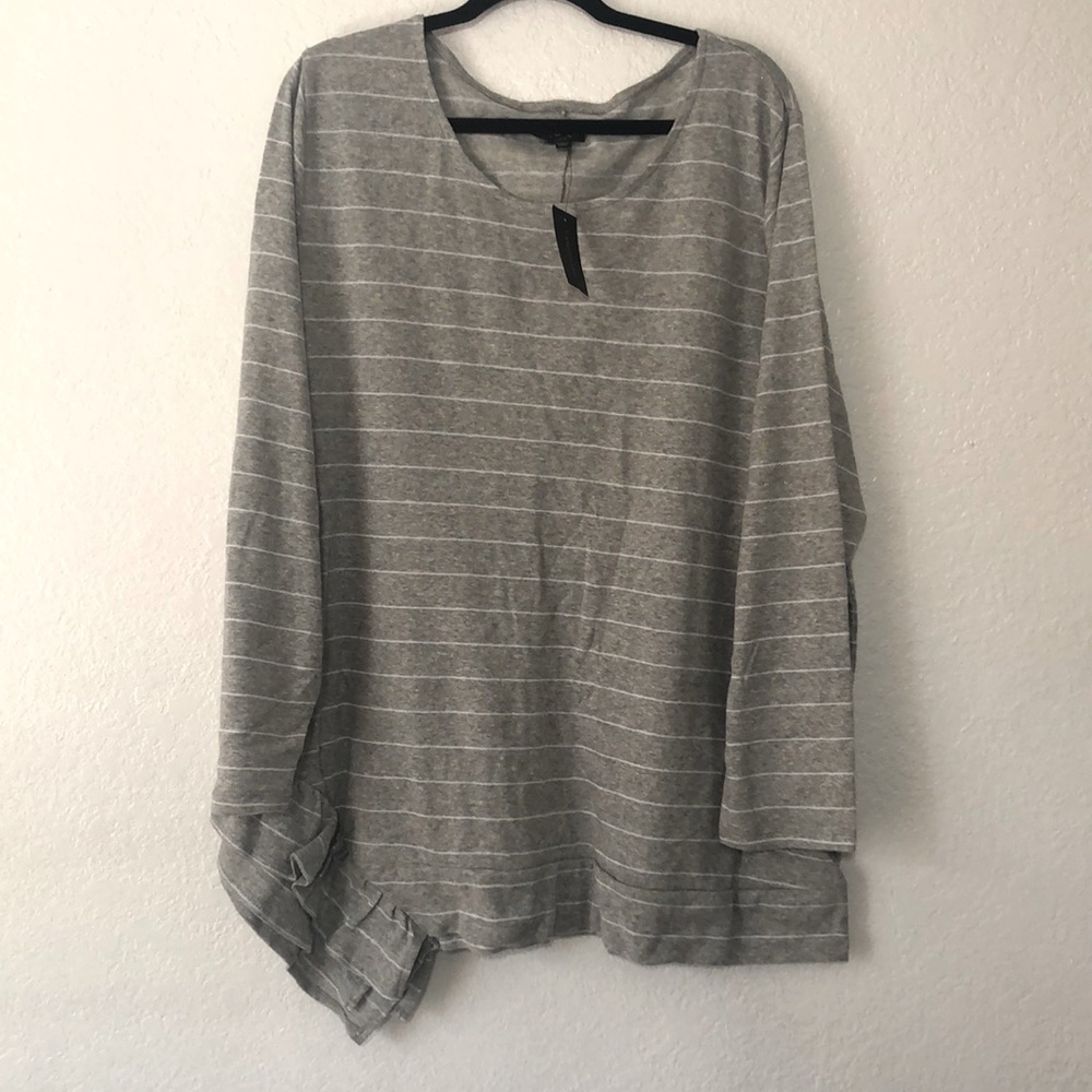🆕 Lane Bryant Pin Stripped Glitter Dots Color Block Stripped Tunic Style Top